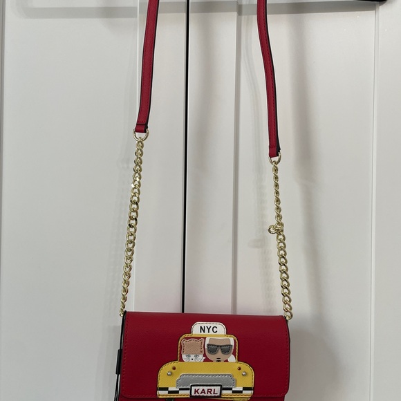NWT KARL LAGERFELD PARIS Red Maybelle Camera NYC Taxi Mini Crossbody Bag - Picture 5 of 13